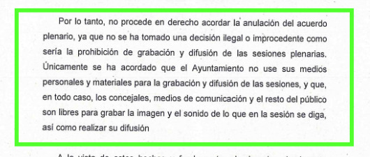 Punto y final a la polémica sobre la grabación y difusión de los Plenos en Villaralbo. El Equipo de Gobierno del PP reinterpreta su acuerdo para no caer en la ilegalidad.